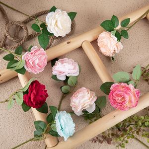 Rosa Artificial CallaFloral, Rama Individual con Pétalos de Poliéster, Decoración de Interiores, Ramo de Boda, Decoración del Hogar - Product Image 1