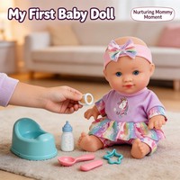 Juego de Muñeca Bebé Realista EPT de 9 Pulgadas con Set de Entrenamiento para Ir al Baño y Alimentación, Muñeca de Juego de Imitación con Biberón Numerado y Pato para Niños