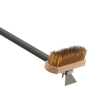Pizza Cleaning Brush With Handle Pizza Tools Brass Bristle Brush Cuprum Scraper Oven Pizza Oven Brush