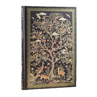 Carnet de notes artistique de style chinois à couverture rigide avec motif Arbre de Vie gaufré or rétro, idéal pour étudiants, bureau ou comme cadeau