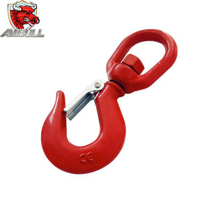 Gancho de agarre industrial de fábrica Ambull 8,2 T Gancho giratorio autoblocante con pestillo de agarre para cadena 16 mm Hecho de acero de aleación - Product Image 1