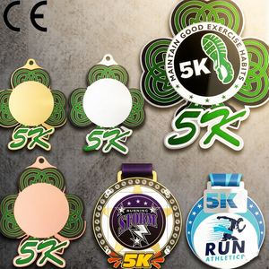 Medallas de Maratón Fundidas a Presión Personalizadas por el Fabricante, Impresión UV en Metal, Aleación de Zinc, Medalla Deportiva para Carreras de 5K/10K - Product Image 1