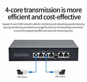 6-Port POE Standard 48V <b>Power</b> Supply Metal Megabit 250 Meter Network <b>Switch</b> with 4+2 Uplink 10/100Mbps 2 Uplink <b>Switch</b> - Product Image 4