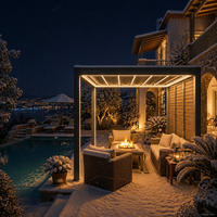 Pergola bioclimatique de luxe en aluminium à lames orientables, motorisée avec télécommande, imperméable, pour jardin, gazebo extérieur, pavillon moderne pour patio