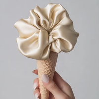Mode : Chouchous en soie 100% pure 19 mommes, élastiques à cheveux surdimensionnés de 5 cm pour femmes, doux pour les soins capillaires