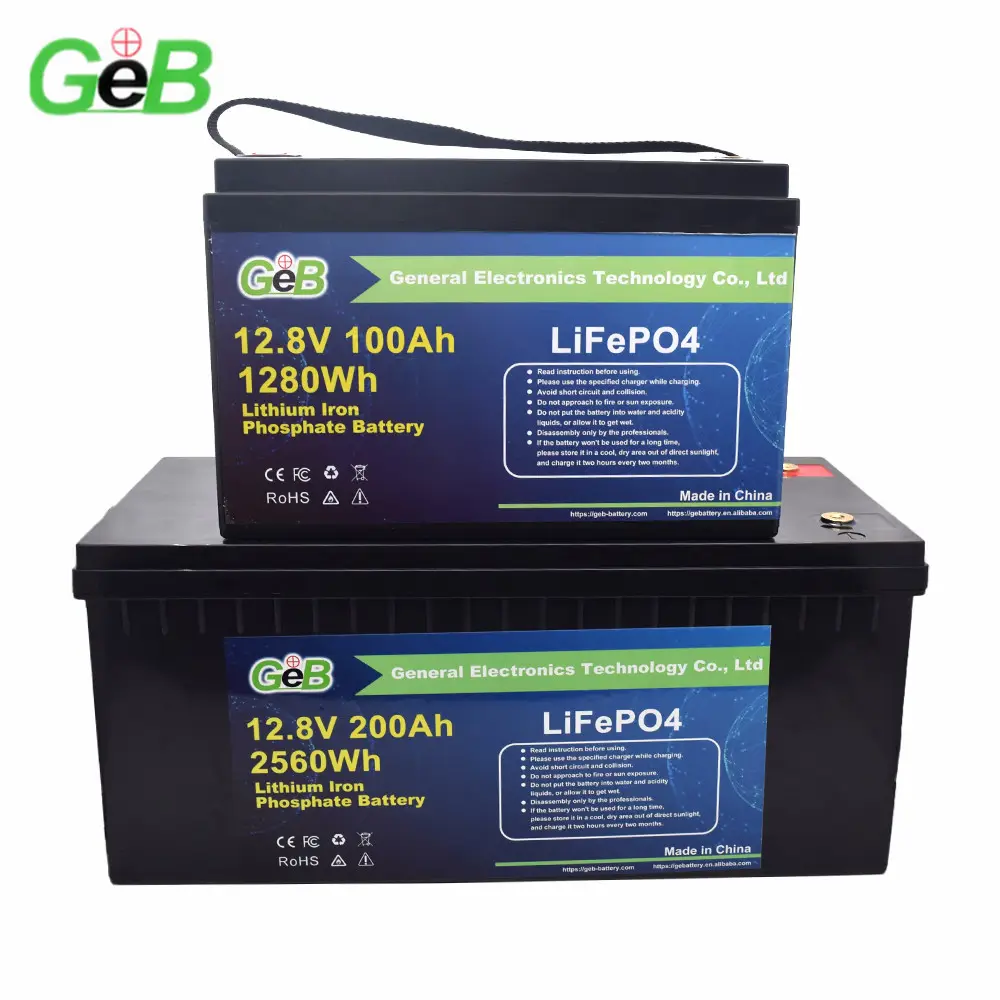 Аккумулятор GEB Energy Lifepo4 IP65 12 В 24 В 100Ah 200Ah 300Ah свинцово-кислотный сменный Аккумулятор LIFEPO4, литиевая батарея для 48 В