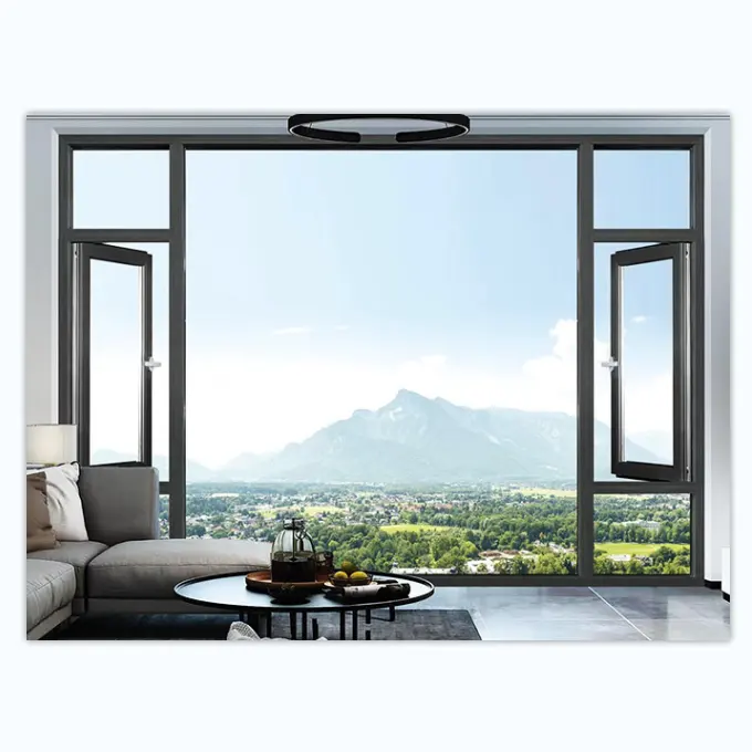 Güzel modern stil alüminyum alaşım temperli cam balkon sürgülü sürgülü bay pencere