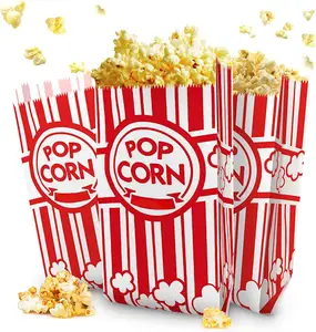Movie Thema Feestartikelen Popcorn Houder Betrouwbare Kwaliteit 2 Oz Popcorn Container Gestreepte Ontwerp Magnetron Popcorn Papieren Zak
