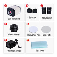 Microscopio Estéreo Trinocular SCIEDU 70X-450X WF10X ±5 Dioptrías Zoom 7-45X Luz LED Dual Cámara 1080P Microscopio para Reparación de PCB