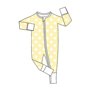 Précommande Combinaison Bébé Fille Personnalisée OEM Automne à Pois Manches Longues Douce Extensible avec Fermeture Éclair - Product Image 4