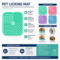 Tapis de léchage pour animaux de compagnie, tapis de léchage en silicone pour chien à alimentation lente, 4 en 1, tapis d'alimentation interactif multi-formes, approvisionnement personnalisé B2B