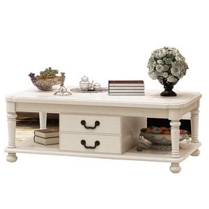 Tavolino da Caffè in Legno Stile <span class=keywords><strong>Country</strong></span> Francese di Lusso Moderno Bianco per Soggiorno - Product Image 1