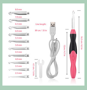 Ganchos <span class=keywords><strong>de</strong></span> ganchillo <span class=keywords><strong>con</strong></span> <span class=keywords><strong>luz</strong></span> <span class=keywords><strong>LED</strong></span> intercambiables <span class=keywords><strong>de</strong></span> 11 tamaños Agarre ergonómico recargable por USB Ganchos <span class=keywords><strong>de</strong></span> ganchillo <span class=keywords><strong>con</strong></span> <span class=keywords><strong>luz</strong></span> <span class=keywords><strong>LED</strong></span> <span class=keywords><strong>de</strong></span> 2,5mm a 8,0mm - Product Image 3