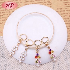 ของขวัญวันครบรอบแต่งงาน ต่างหูยาวทองคำชมพู 18K สำหรับผู้หญิง มีจำหน่าย - Product Image 5
