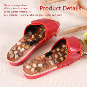 Chaussons de massage d'intérieur neutres en galets naturels, sandales réflexes pour la relaxation quotidienne des pieds à la maison - Product Image 6