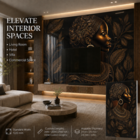 Panel de Pared de PVC con Impresión UV 3D de Retrato Dorado MORLENX, Impermeable y Fácil de Limpiar, para Salones de Hotel y Paredes Decorativas
