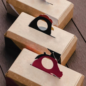 Hộp lưu trữ trứng dễ thương với móc áo tùy chỉnh bao bì hộp trứng màu nâu với chèn giấy/khay - Product Image 1