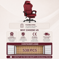 Chaise de Gaming Ergonomique de Luxe en Cuir Pivotante avec Massage, Refroidissement, Repose-Pieds Rétractable, Accoudoirs Extensibles et Vérin à Gaz 3 Positions
