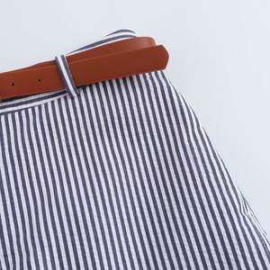 SHENZHU femmes 2024 nouveau <span class=keywords><strong>Chic</strong></span> mode ceinturé rayures Shorts jupes Vintage taille haute poche fermeture éclair <span class=keywords><strong>femme</strong></span> jupes Mujer - Product Image 4