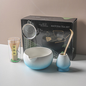 Juego de constitución de té de cerámica al por mayor, juego de té Matcha, juego de <span class=keywords><strong>4</strong></span>/7 piezas, batidor de té de cerámica japonés, juego de cuencos Matcha con pico - Product Image 5