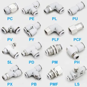 China Pneumatic Products Weiß PE Tee PC PV SL PU Rohr Stecker Buchse SMC Pneumatic Parts Fitting