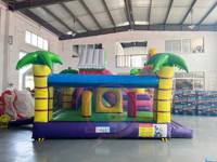Structure gonflable combinée toboggan tropical personnalisée, usine chinoise, unité de jeu en PVC de qualité commerciale pour les fêtes d'enfants et les événements en plein air