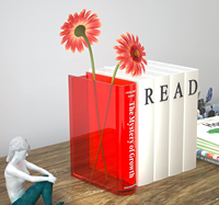 Vase de livre en acrylique moderne pour fleurs décor de chambre mignon et esthétique cadeau d'étagère à la maison incontournable pour les amateurs de livres