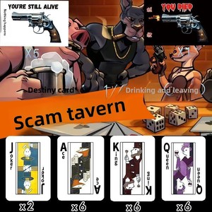 Nueva Edición del Juego de Mesa Scammers Tavern con Cartas de Acción Diseñadas para Reuniones Grupales, Diversión Interactiva con Temática de Revólver - Product Image 3