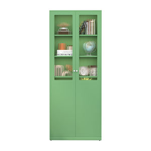 ตู้หนังสือเหล็กหน้ากระจกแบบกึ่งกระจก พร้อมเคลือบป้องกันสนิม สำหรับเก็บเอกสารสำนักงานเชิงพาณิชย์และตกแต่ง - Product Image 4