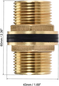 Adaptador de unión de doble extremo con rosca macho G1 y juntas de <span class=keywords><strong>sellado</strong></span> de silicona a juego para mangueras de tanques de agua - Product Image 2