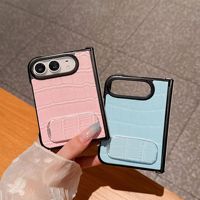 Étui de téléphone portable de luxe antichoc pour iPhone Duo avec fente pour carte et support miroir couleur unie