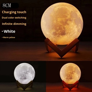 โคมไฟดวงจันทร์ 3 มิติ พร้อมไฟดาวประดับ แสงบรรยากาศแบบ ABS พร้อมพอร์ต USB ชาร์จไฟได้ ควบคุมด้วยรีโมท เหมาะสำหรับเด็ก ห้องนอนเด็ก - Product Image 5