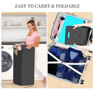 Panier en tissu avec poignées pliables, imperméable, Portable, sac à linge pliant en feutre, <span class=keywords><strong>meilleure</strong></span> vente <span class=keywords><strong>2022</strong></span> - Product Image 3