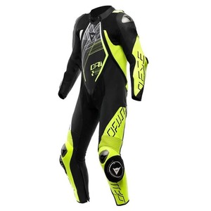 Traje Perforado Dainese Audax D-zip Negro Blanco Amarillo Fluorescente 46 Ropa de Motociclismo de Una Pieza - Product Image 1