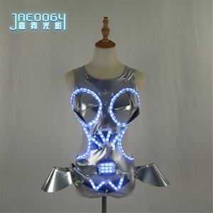 Disfraces luminosos LED para mujer, barra <span class=keywords><strong>de</strong></span> <span class=keywords><strong>noche</strong></span> europea y americana, ds fluorescente, sexy, dj, cantante, accesorios <span class=keywords><strong>de</strong></span> fiesta - Product Image 5