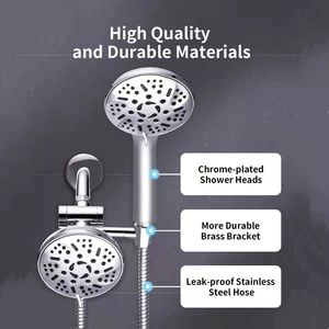 Pomme <span class=keywords><strong>de</strong></span> douche multifonctionnelle encastrée <span class=keywords><strong>de</strong></span> style américain ABS, 9 fonctions, pomme <span class=keywords><strong>de</strong></span> douche à main pressurisée - Product Image 2