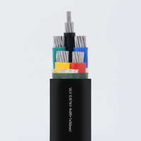 Câble d'alimentation aérien basse tension Hualian YJLV 0.6/1KV souple triphasé 4 conducteurs isolé PVC blindé en aluminium 4x35mm² 12mm 50mm