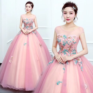 Women Long Skirt Stage Performance Costume Light Red Bean Paste Polyester 3D Stereoscopic Patterns Tutu Skirt Photo Studio - Product Image 1