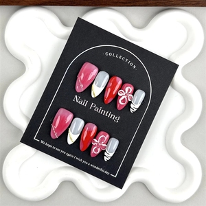 <span class=keywords><strong>Uñas</strong></span> Postizas de Lujo para Navidad, 10 Piezas, <span class=keywords><strong>Uñas</strong></span> Acrílicas Francesas Hechas a Mano, <span class=keywords><strong>Uñas</strong></span> Artificiales Reutilizables para Niñas - Product Image 3
