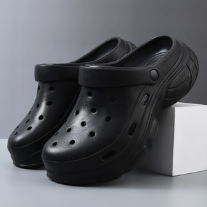 Men's <b>Clogs</b> EVA Thick Sole Anti-Odor Non-Slip Outdoor Summer Beach Sandals Closed Toe Hollowed-Out Design - Product Image 3