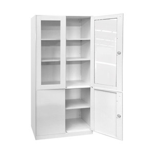 Meubles personnalisés en verre d'acier de haute qualité, armoires de remplissage d'<span class=keywords><strong>armoire</strong></span> à <span class=keywords><strong>4</strong></span> portes avec 3 étagères réglables - Product Image 6