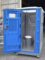 Toilettes portables temporaires pour le camping, faciles à nettoyer, avec siège en plastique HDPE, toilettes mobiles à chasse d'eau pour événements en plein air, chantier de construction
