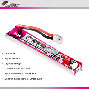 CODDAR batteria LiPo 1S 380MAH <span class=keywords><strong>3</strong></span>.8V 70C PH2.0 con Drone FPV cablato ad alta tensione HV LiHV polimeri di litio - Product Image 4