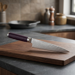 Couteau de chef japonais en acier Damas, 8-9,9 pouces, forgé à la main, manche en résine, couteau de cuisine pour droitier - Product Image 3