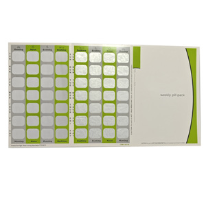 Plateau d'emballage sous blister de pilules de capsule médicale jetable à trois volets carte de sceau à froid de 7 jours pour une utilisation en <span class=keywords><strong>pharmacie</strong></span> pendant 7 jours de stockage - Product Image 3