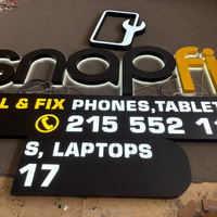 Letrero Metálico Retroiluminado LED con Logotipo Personalizado, Letreros Comerciales para Exteriores para Publicidad, Letrero con Logotipo de Empresa Personalizado, Decoración de Pared