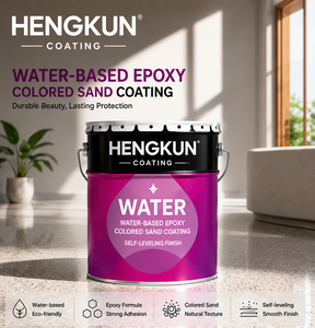 Revêtement de sol en sable coloré époxy HENG KUN, sans joint, résistant à l'usure, antidérapant, faible odeur, séchage rapide, pour hôtels, résistant au grattage - Product Image 1