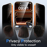 Protection d'écran en verre de confidentialité anti-rayures à couverture intégrale de qualité supérieure avec impression soyeuse à 28 degrés pour iPhone 18 Duo 16 17 15 Plus Pro Max