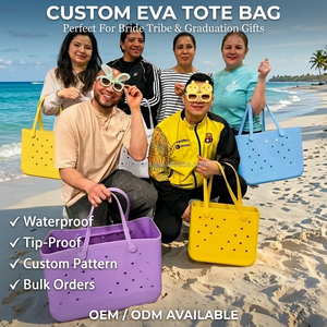 Sac de plage en EVA à motif personnalisé, sac fourre-tout en caoutchouc durable et anti-chute pour cadeau de remise de diplôme, enterrement de vie de jeune fille, bande de la mariée, en gros - Product Image 1
