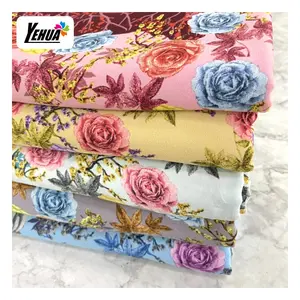 Hot Selling Trendy Poly Woven Spring Floral 118D 100 Polyester Crinkle Chiffon Moss Crepe Woven Fabric Printing For Dresses